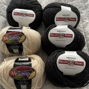 Valley Yarns and Mary Maxim Merino Wool Yarn Collection set of 6